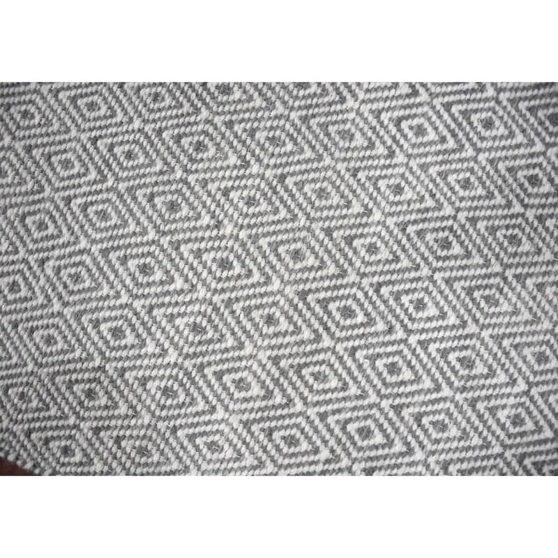 Hand Woven Chloe Design Diamond Flat Weave Wool Traditional Oriental Area Rug