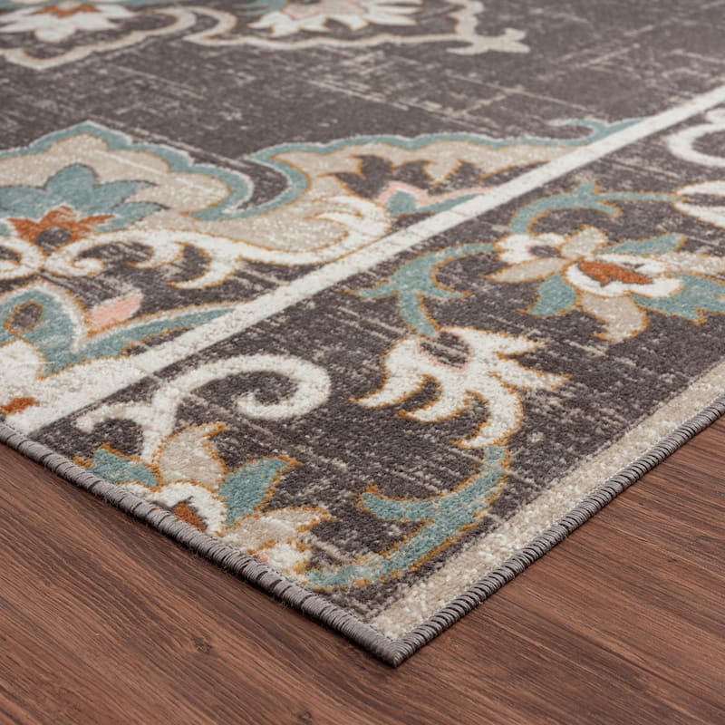 Sevita Rustic Transitional Medallion Area Rug