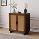 preview thumbnail 22 of 26, Wood Accent Cabinet Sideboard Buffet with Rattan Doors