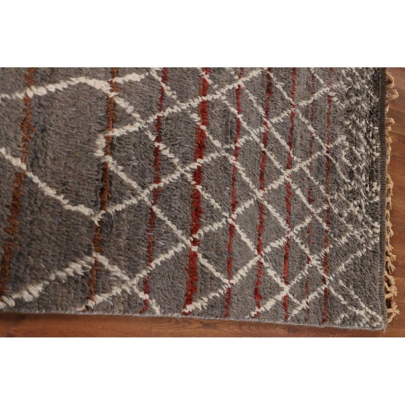 Trellis Moroccan Oriental Area Rug Handmade Wool Carpet - 7'11" x 10'10"
