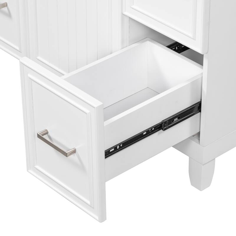 Bathroom Vanity with Sink, Vanity Set with Double-Layer & Standard Drawers, Bathroom Storage Cabinet with Adjustable Shelf
