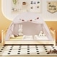 preview thumbnail 25 of 28, Gymax Twin Full Size Bed Tent w/2 Windows Flags for Boys & Girls Aged