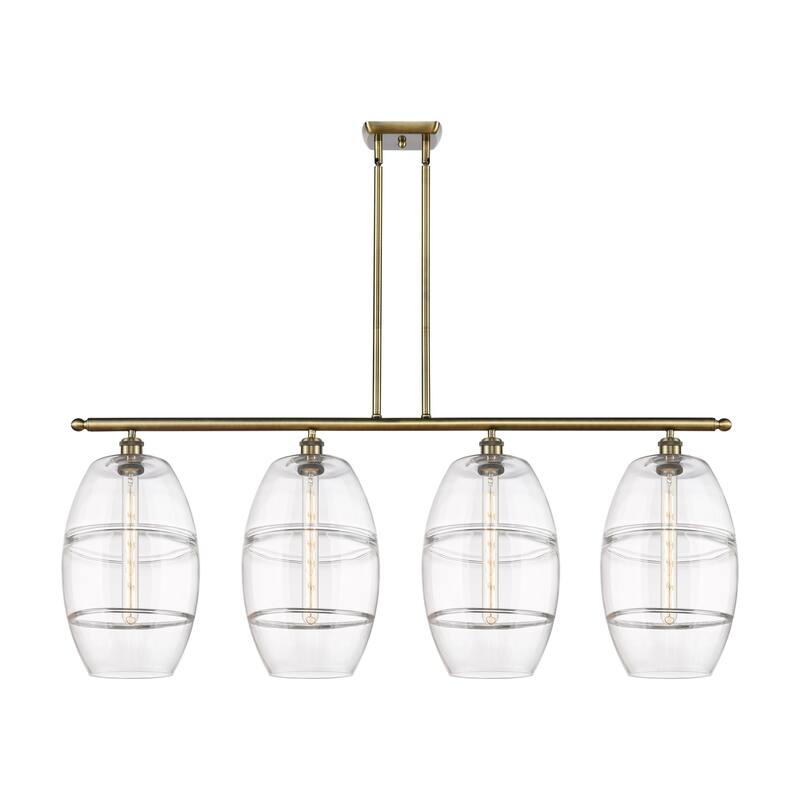 Innovations Lighting 516-4I-19-48 Vaz Linear Vaz 4 Light 48" Wide - Antique Brass / Clear