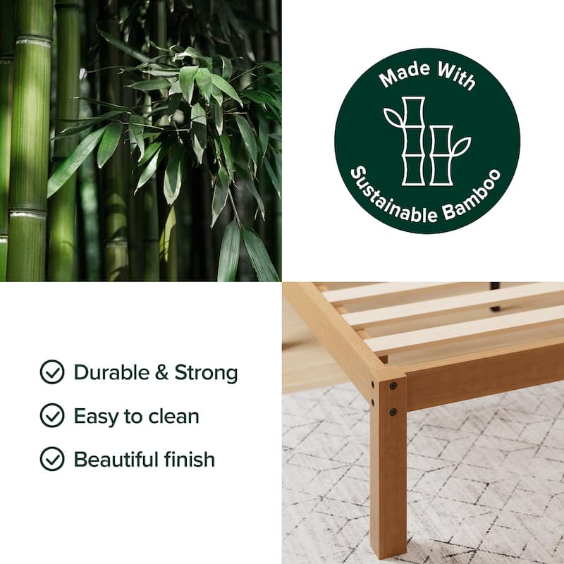 Priage by ZINUS Maddie Bamboo Platform Bed Frame