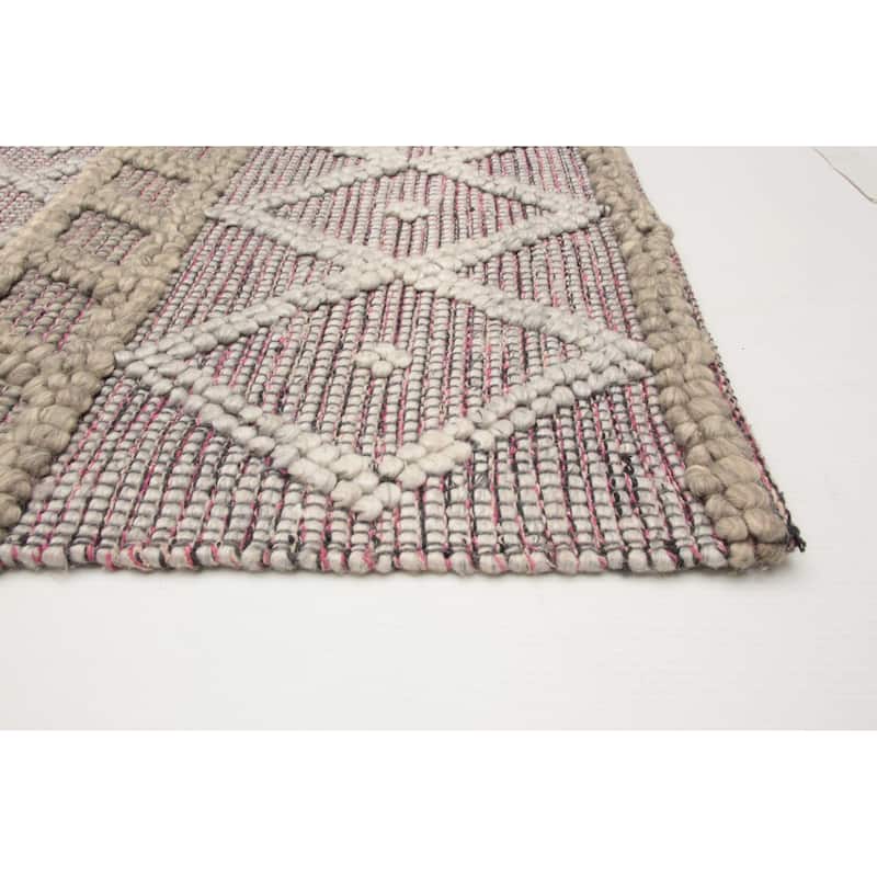 ECARPETGALLERY Braid weave Sienna Grey Wool Rug - 5'0 x 8'2