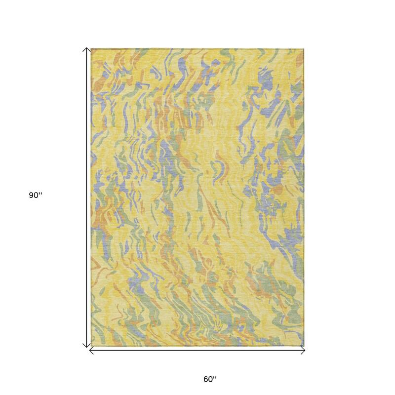 HomeRoots Abstract Transitional Rectangle Outdoor Rug