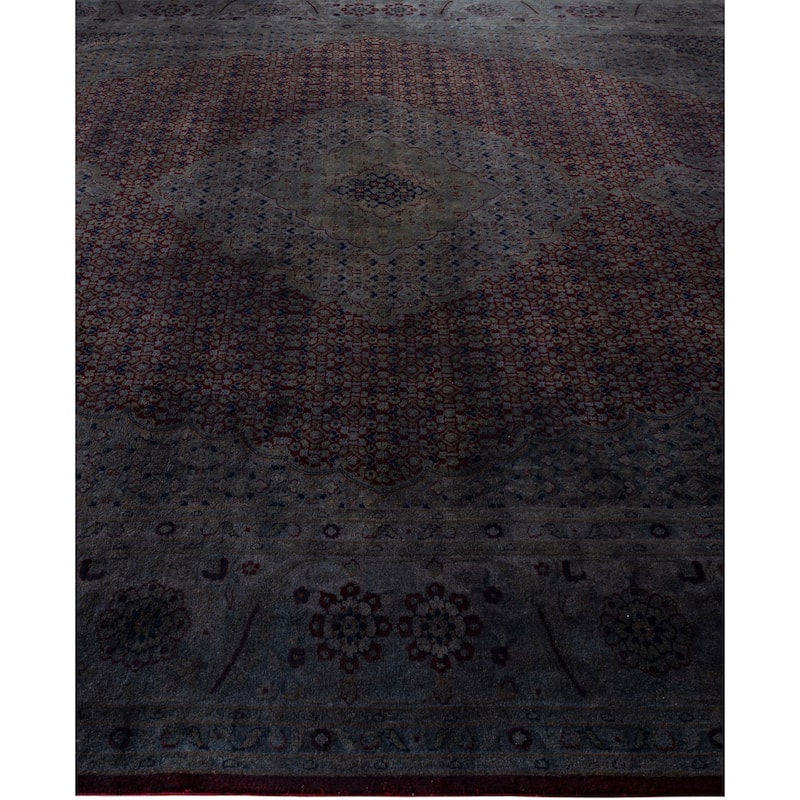 Overdyed One-of-a-Kind Hand-Knotted Area Rug - Black - 9' 0" x 12' 4"