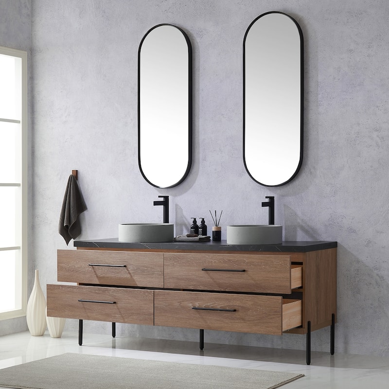Miseno MV-705172C Trento 72" Free Standing Double Basin Vanity Set