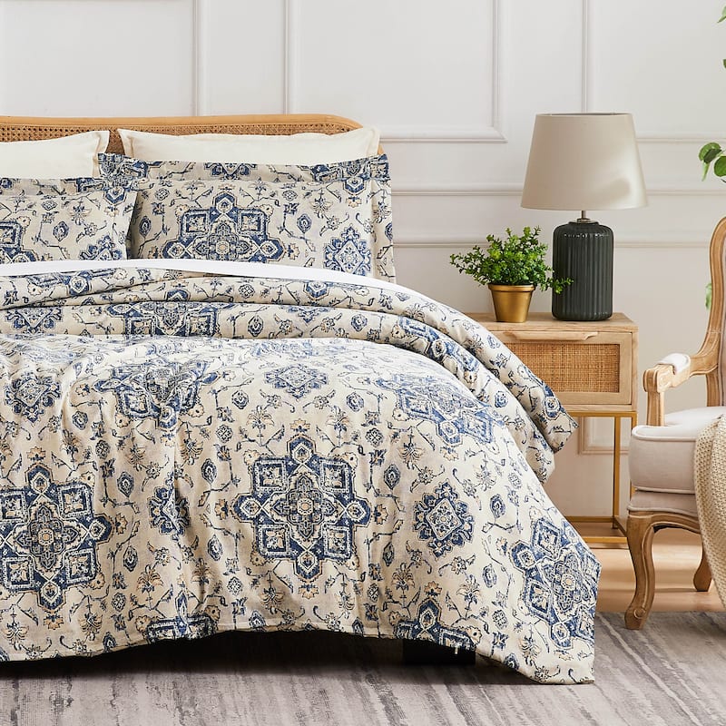 Persia Oversized Duvet Cover Set - Twin - Indigo - 2 Piece