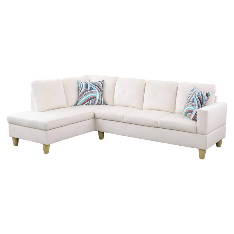 KISRAIS 97" Wide 2-Piece Upholstered Sectional Sofa Set for Small Space
