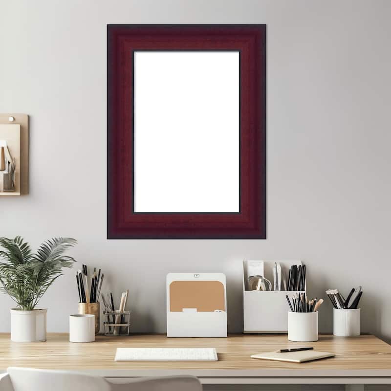 Amanti Art Canterbury Cherry Framed Dry Erase Magnetic Board