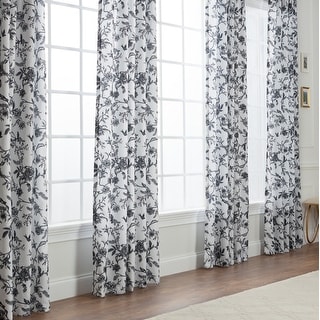 Chanasya Faux Linen Toile Light Filtering Bedroom Window Curtain Panel Pair (Set of 2)