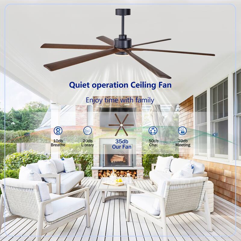 70" Ceiling Fan with Lights Quiet DC Motor Ceiling Fans 6 Speed Levels,6 PCS Plywood Blades, Reversible Ceiling Fan