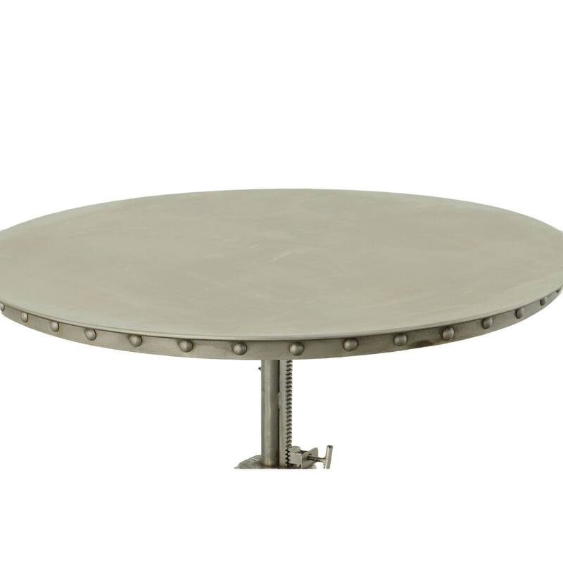 Adjustable Crank Cast Iron Table - 36" - Antique Nickel