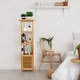 preview thumbnail 11 of 10, Tall Storage Cabinet with Shutter Door and 3 Tier Shelves Freestanding - 13.3" x 13" x 55"