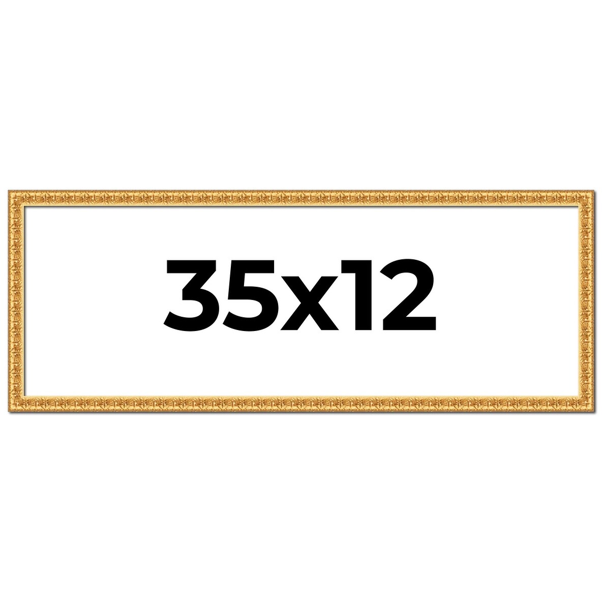 35x12 Frame Gold Real Wood Picture Frame Width 1 inches | Interior