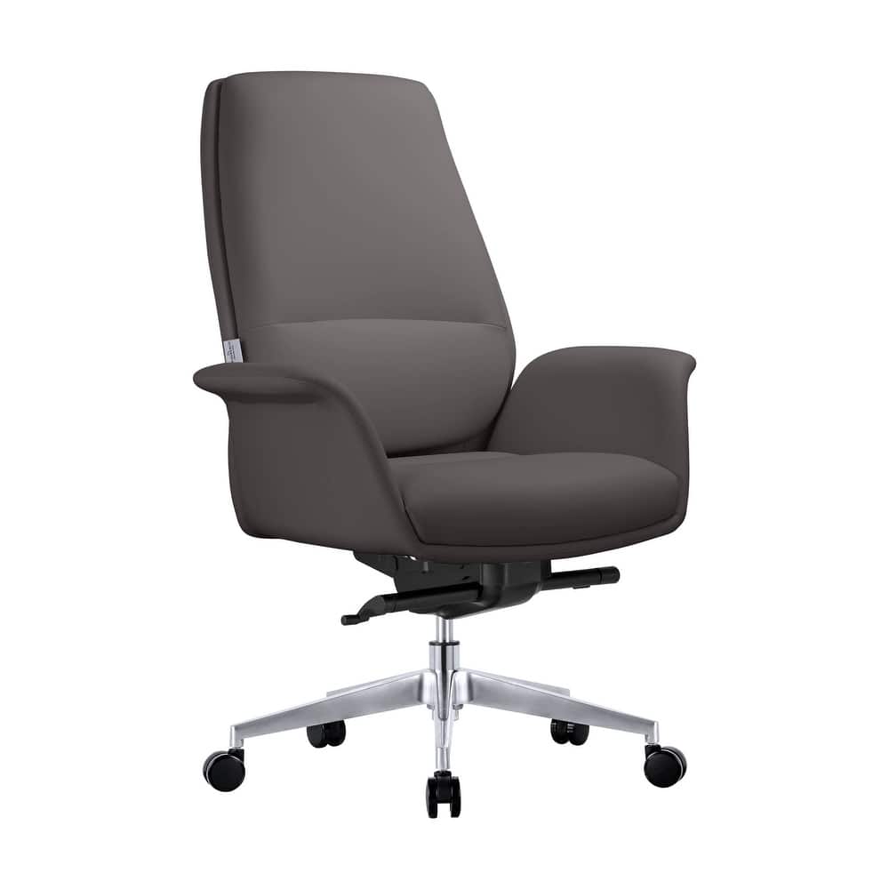 Summit Ergonomic Leather Office Chair with Durable Metal Frame, Adjustable Height, Swivel, Tilt, and Plush Cushion Support
