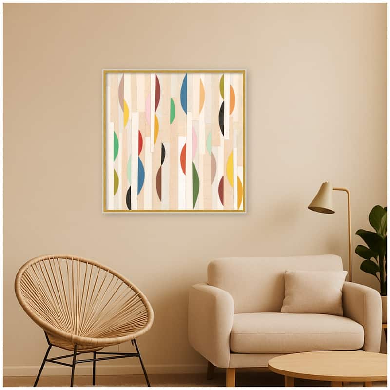 Kate and Laurel Geometric Abstract 1 FC by Felicia Dadak Framed Mounted Canvas Wall Art Print
