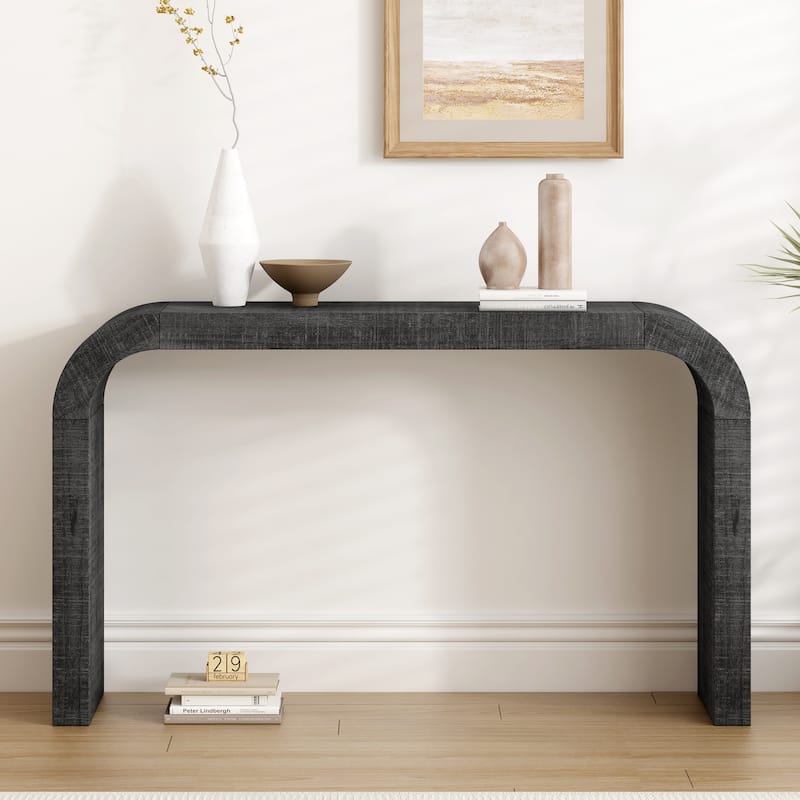 52" Entryway Sofa Table, Modern Console Table, Living Room Curved Design Hallway Table