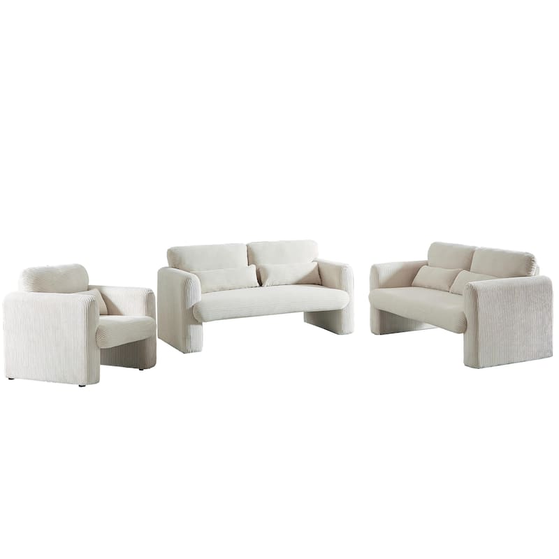 GDFStudio - Emiliano Sofa Set in Premium Corduroy with Elegant Design and Superior Comfort