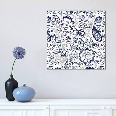 iCanvas "Folk Floral Indigo" by Jacqueline Maldonado Canvas Print