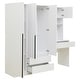 preview thumbnail 19 of 20, 3-Door Wooden Storage Desk Wardrobe for Bedroom with Shelves and 3 Drawers