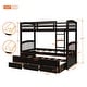 preview thumbnail 17 of 17, Stylish & Simple Twin Bunk Bed with Ladder, Safety Rail, Twin Trundle Bed with 3 Drawers for Bedroom, Guest Room, Black