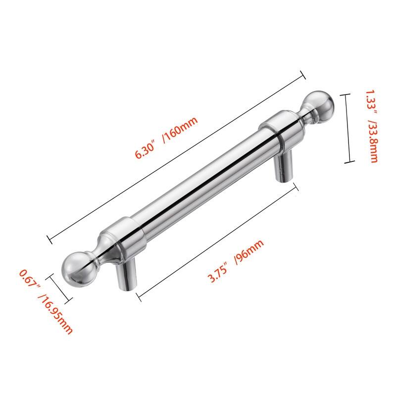 Utopia Alley Vaduz Pull Handle - Polished Chrome Cabinet Drop Pull Handles, 3.75" Center to Center