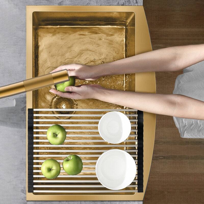HIGOLD 33'' L Rectangle Single Bowl Stainless Steel Kitchen Sink
