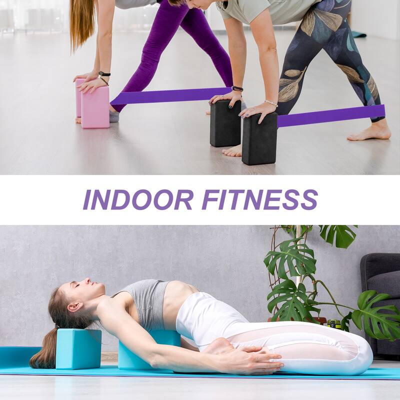 10Pcs Yoga Blocks and 1Pcs Resistance Band Set EVA Yoga Blocks