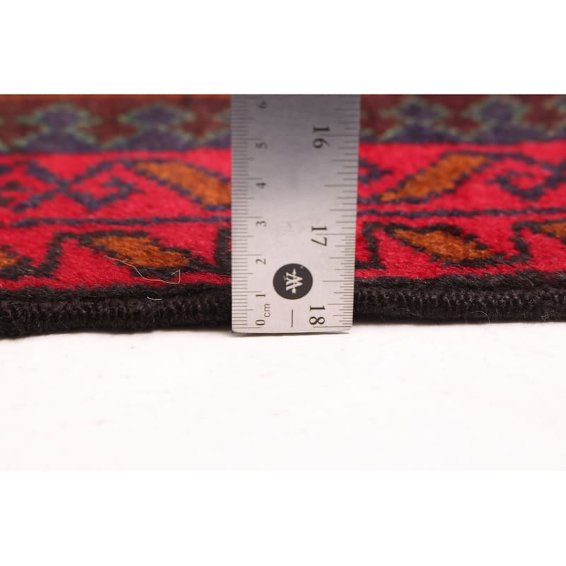 ECARPETGALLERY Hand-knotted Teimani Red Wool Rug - 3'3 x 6'6