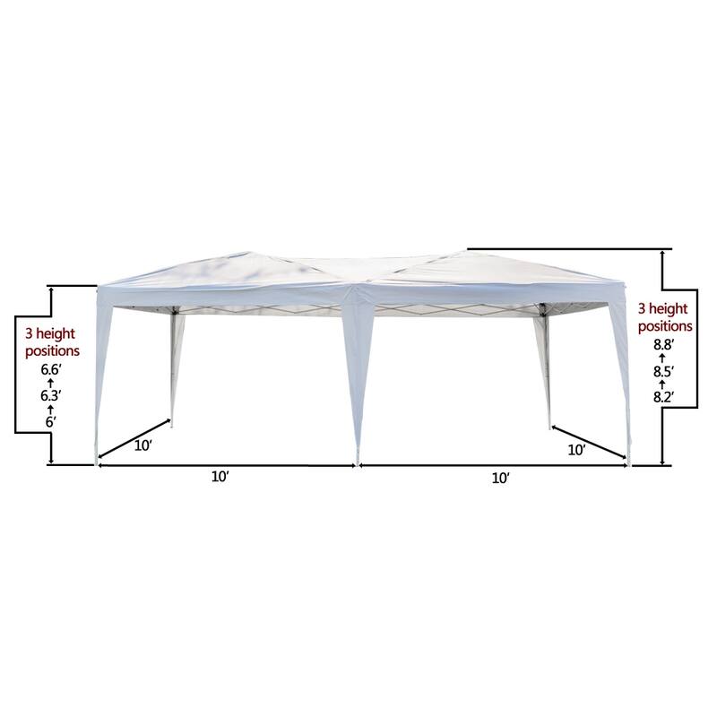 10 x 20 ft. EZ Pop-up Outdoor Canopies Gazebo with Carry Bag