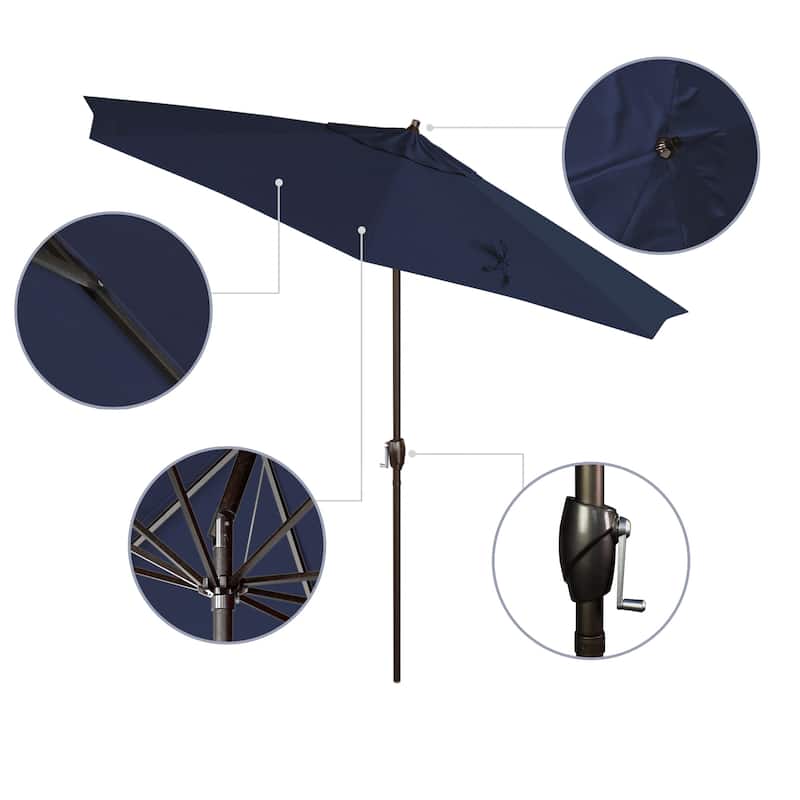 North Bend 9-foot Crank Open Auto-tilt Bronze Finish Patio Umbrella by Havenside Home (Base not included)