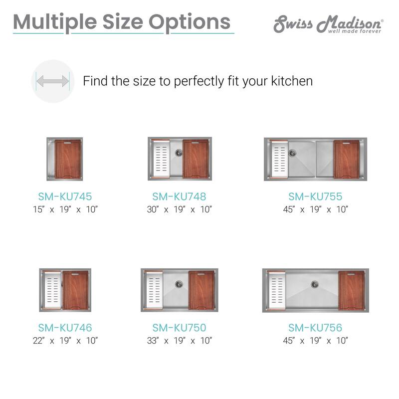 Swiss Madison SM-KU748 Rivage 30" Undermount Single Basin Stainless