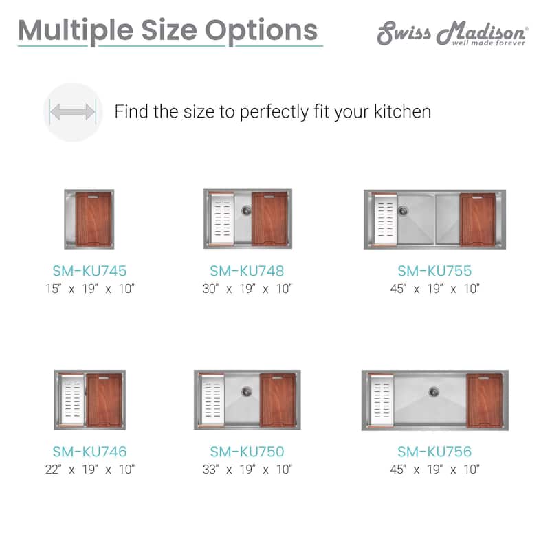 Swiss Madison SM-KU750 Rivage 33" Undermount Single Basin Stainless