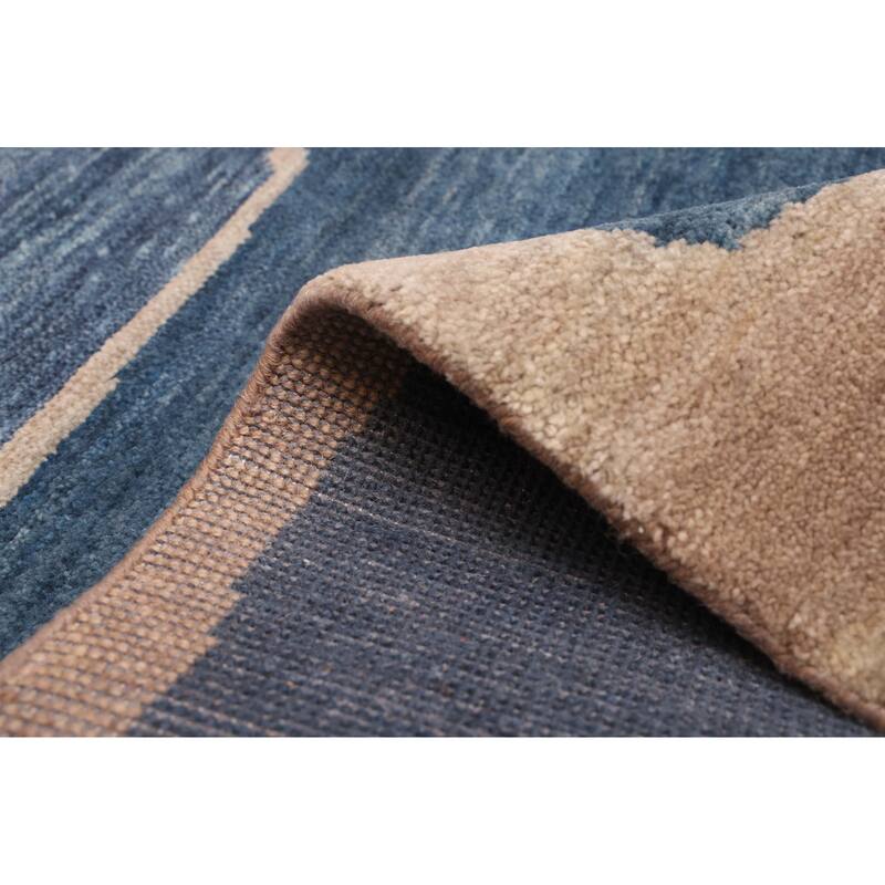 ECARPETGALLERY Hand-knotted Pak Finest Gabbeh Dark Blue Wool Rug - 4'11 x 6'10