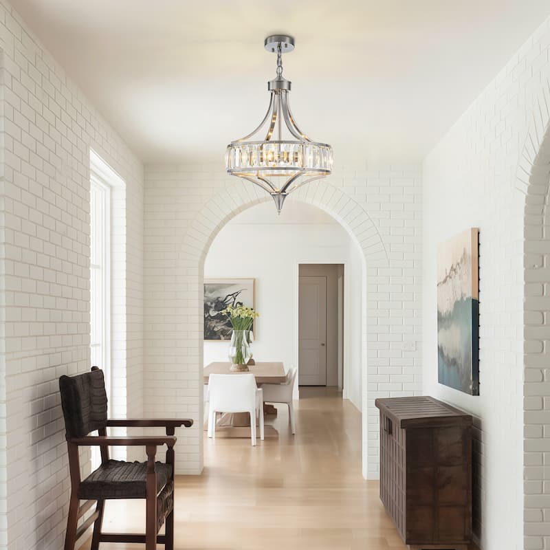 Starsky 4-Light Modern Crystal Drum Chandelier