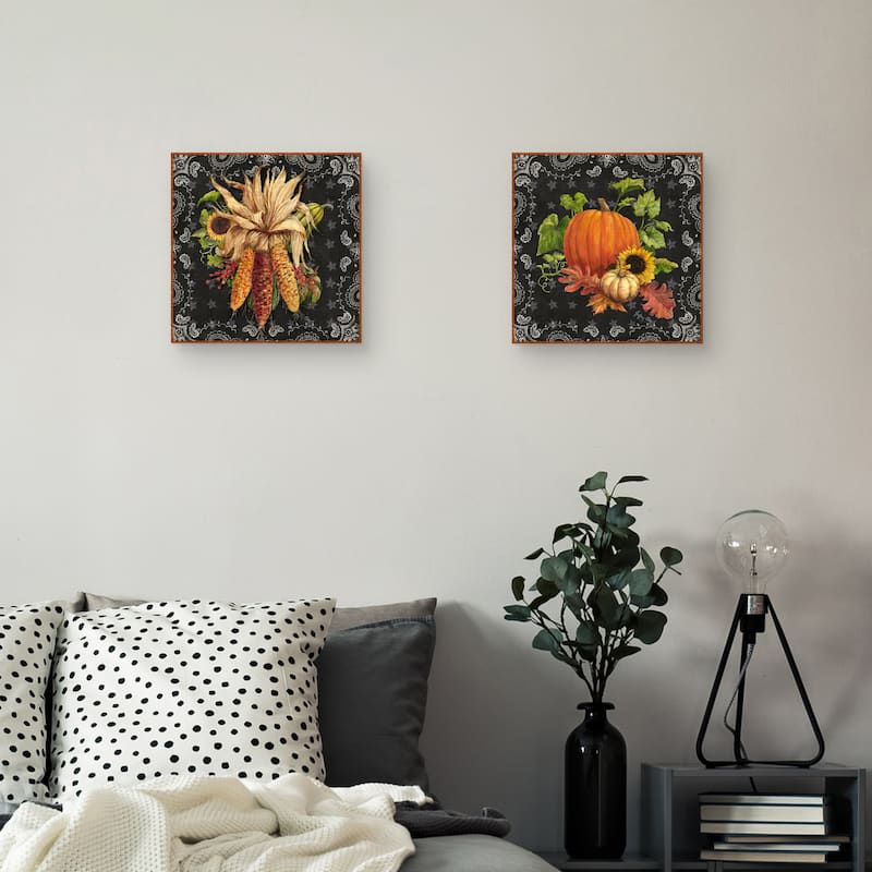 Chalk Corn & Chalk Pumpkin by Geoff Allen Canvas Art Prints