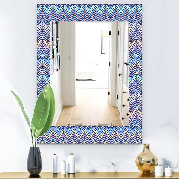 Designart 'Zig Zag Pattern' Modern Mirror - Wall Mirror - Overstock ...