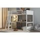 preview thumbnail 5 of 26, Full Size Loft Bed with L-Shaped Desk, LED Light and Charging Station, Storage Kids Bed Frame with 2-Drawer Bench