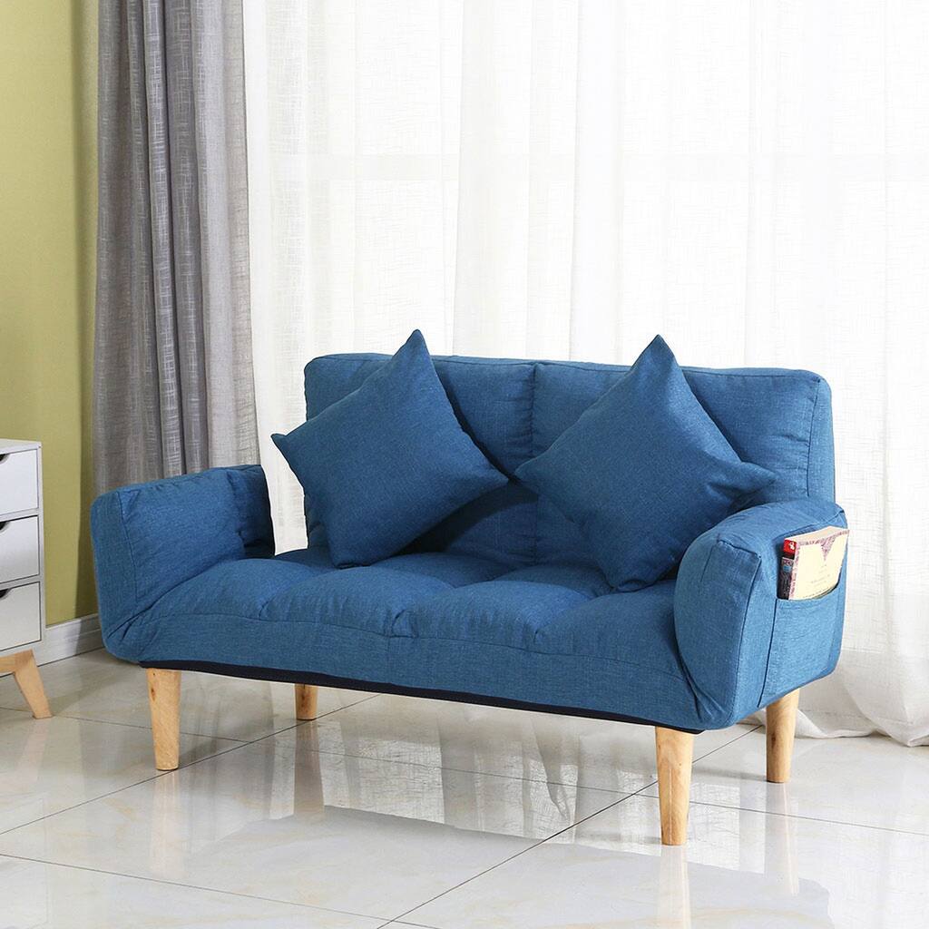 Folding Couch Loveseat Sofa Bed, Foldable with Pillow 39 Inch Side Pocket Armrest Apartment