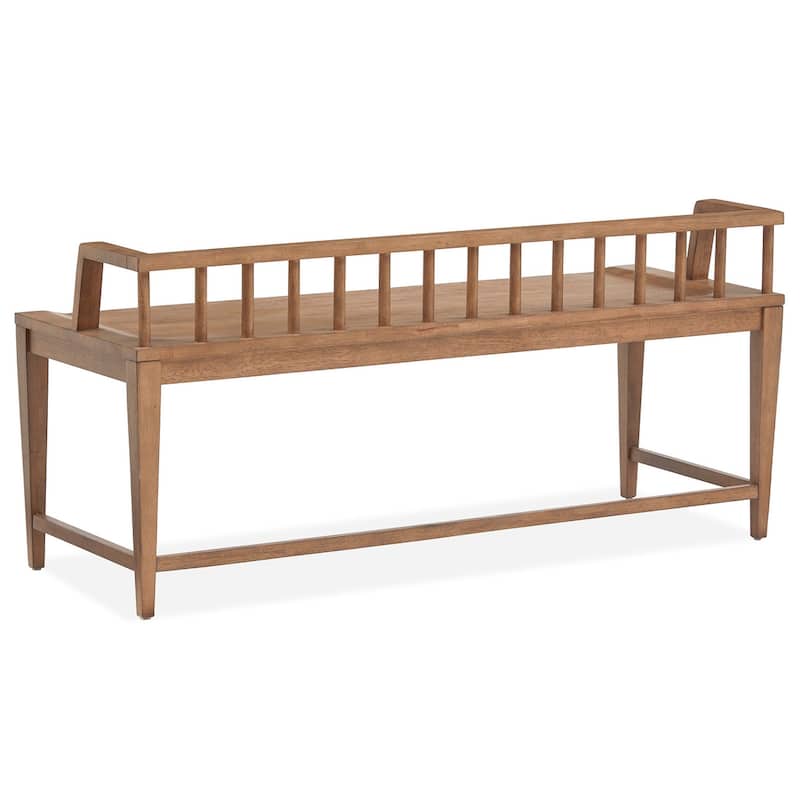 Magnussen Home Lindon Belgian Wheat Low Back Arm Bench - 52.13''W x 19.13''D x 24''H