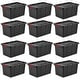 preview thumbnail 1 of 6, Sterilite 15 Gallon Durable Rugged Industrial Tote with Red Latches, 12 Pack