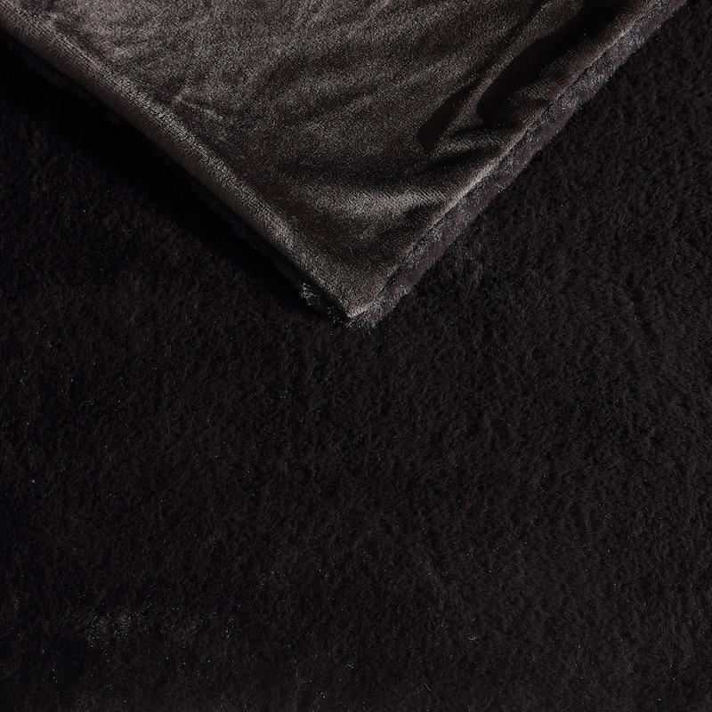 Kenneth Cole Faux Fur Solid Throw Blankets