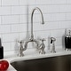 preview thumbnail 15 of 25, English Country Bridge Kitchen Faucets with Brass Sprayer