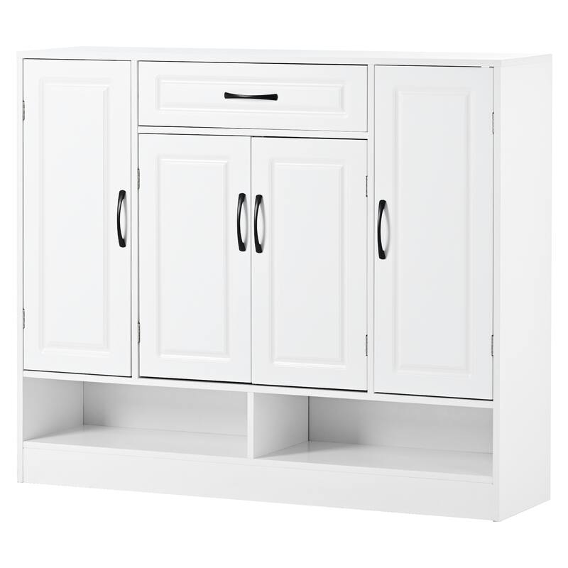 Freestanding Shoe Storage Cabinet, Narrow Slim Hidden Shoe Organizer, Entryway Shoe Rack with Adjustable Shelves & Drawer