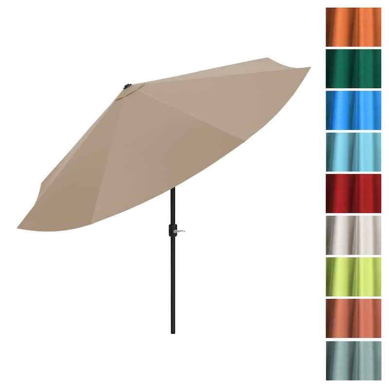Pure Garden 10 ft Patio Umbrella with Auto Tilt and Hand Crank