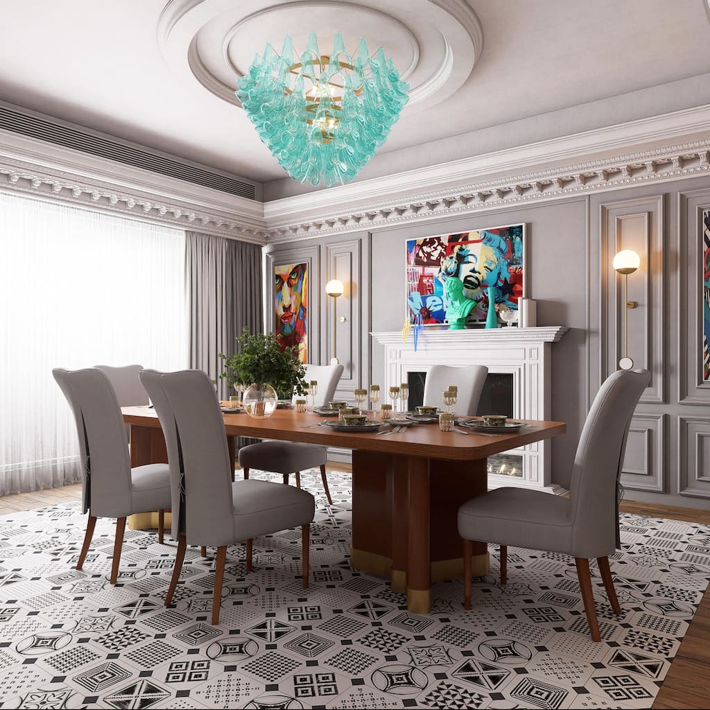 Merola Tile Vaudeville Octagon Sombra with Taco Antracita 7-7/8" x 7-7/8" Porcelain Floor and Wall Tile