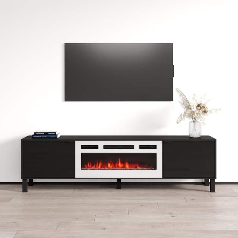Rustico WH-01 Fireplace TV Stand - Black