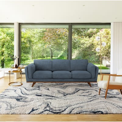 Gertmenian Anjou Marble Navy Abstract Modern Shag Area Rug